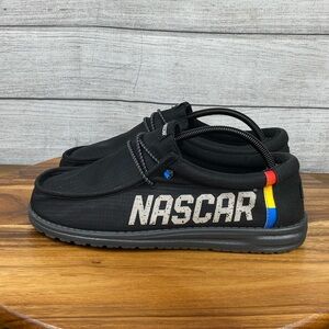 Hey Dude Wally NASCAR Multi Black Slip On Loafers Men’s Shoe Size 9